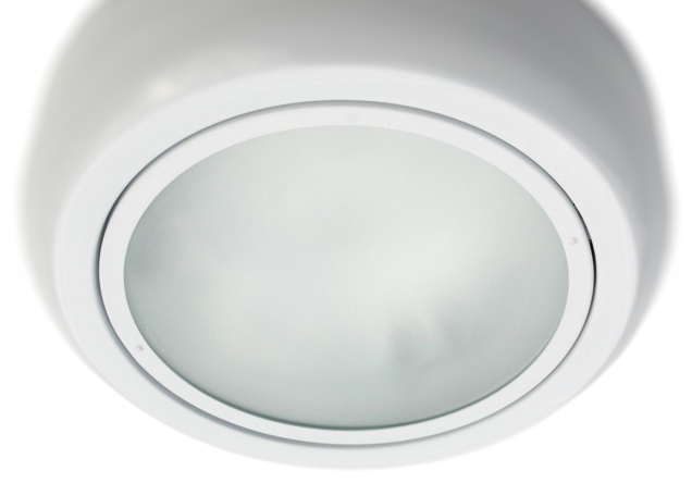 Накладные белые потолочные светильники downlight ORION S в белом корпусе с цилиндрическим зеркальным отражателем, с опаловым рассеивателем.