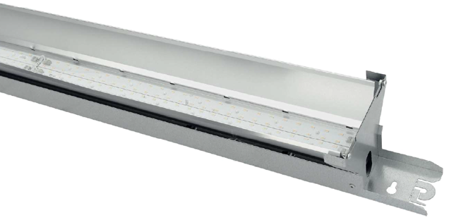 Модульные торговые светодиодные светильники Blade A LED поставляются в корпусе из оцинкованной стали и имеют матовый алюминиевый отражатель